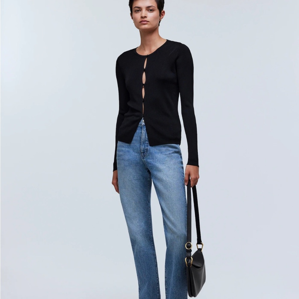 Madewell Button-Front Cardigan Sweater Black